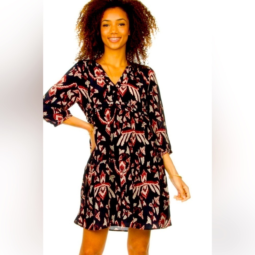 ba&sh Floral Patterned Tiered "Lady Dress" Floral Lined / medium